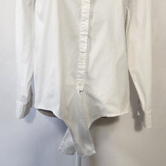 Habitat Clothes To Live In Size XL White V-Neck Button Down Tie Knot Front Top - Picture 5 of 16